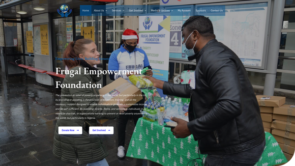 Screenshot of the Frugal Empowerment Foundation website