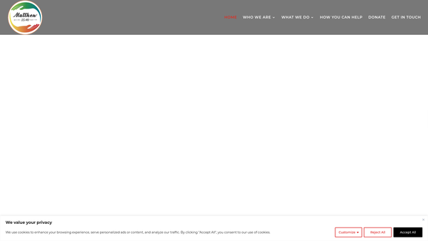 Screenshot of the Matthew 25:40 website
