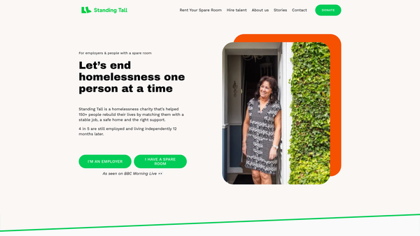 Screenshot of the Standing Tall CIO website
