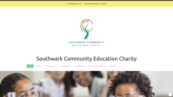 Screenshot of the Southwark Community Education Charity ("Scec") website