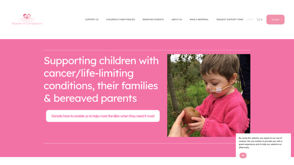 Screenshot of the Ripples Of Compassion website