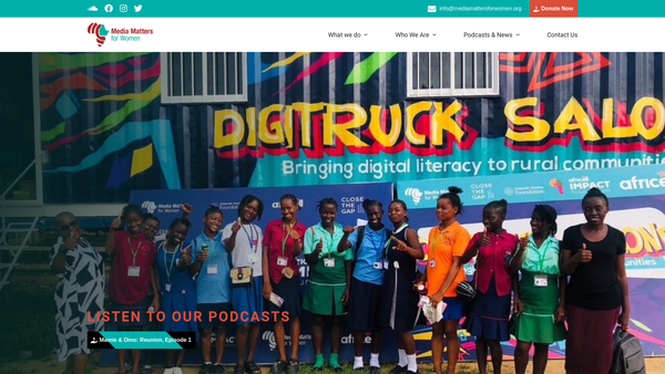 Screenshot of the Media Matters For Women UK website