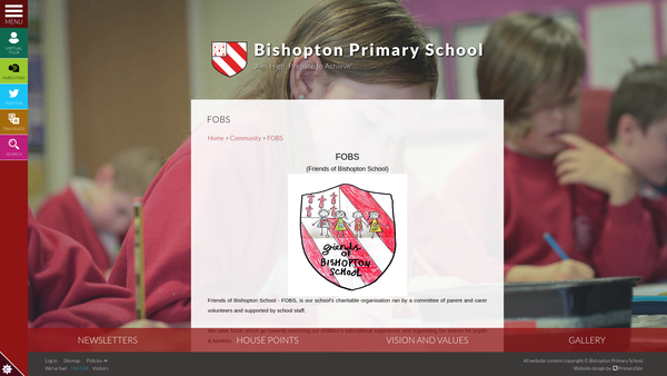 Screenshot of the Friends Of Bishopton School website