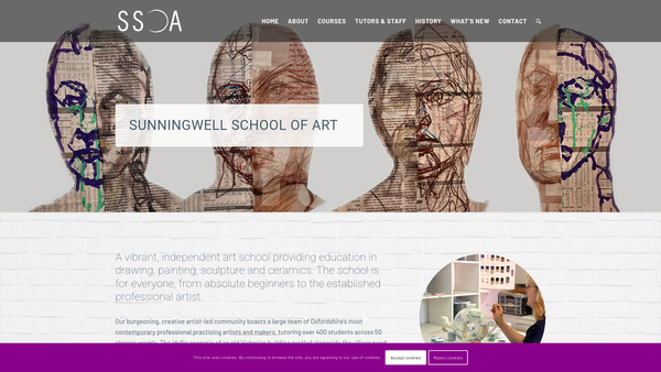 Screenshot of the The Sunningwell School Of Art website