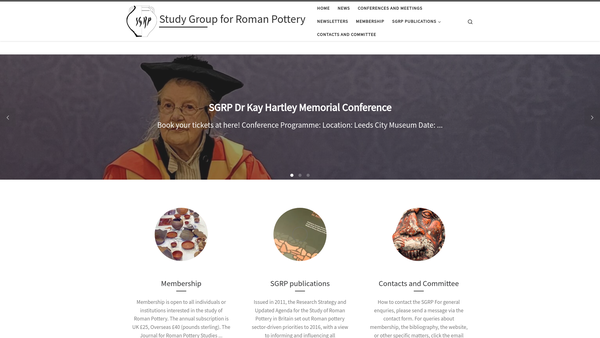 Screenshot of the The Study Group For Roman Pottery (Sgrp) website