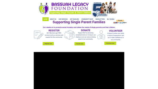 Screenshot of the Bassuah Legacy Foundation website