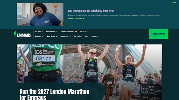 Screenshot of the Emmaus South Manchester Ltd website
