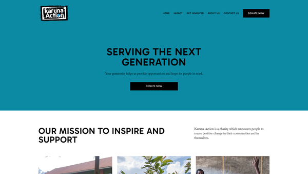 Screenshot of the Karuna Action website