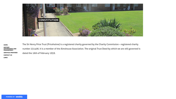 Screenshot of the The Priceholme Trust CIO website