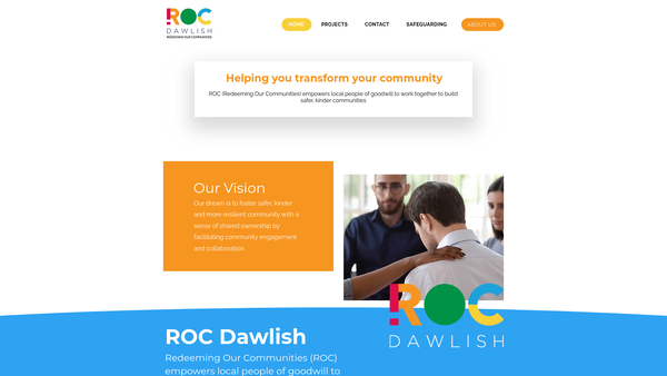 Screenshot of the Roc Dawlish website