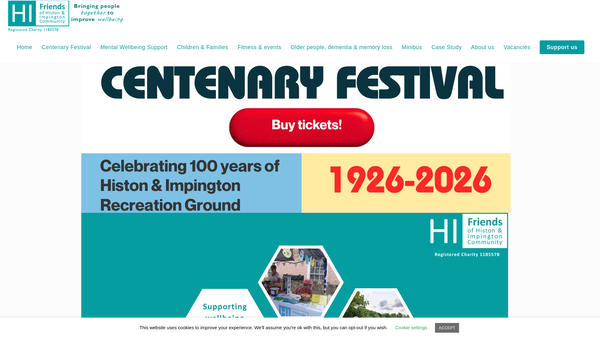 Screenshot of the Friends Of Histon & Impington Community website