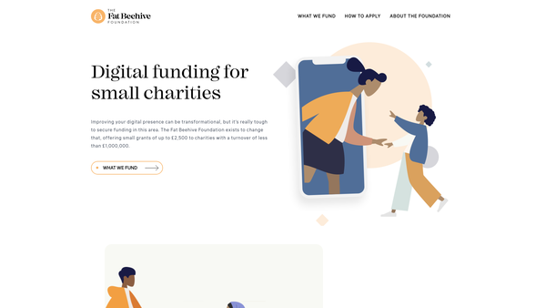 Screenshot of the Fat Beehive Foundation website