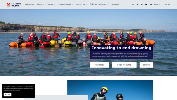 Screenshot of the Atlantic Pacific International Rescue Limited website