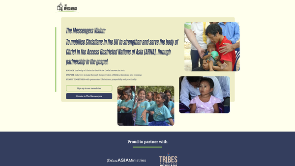 Screenshot of the The Messengers website