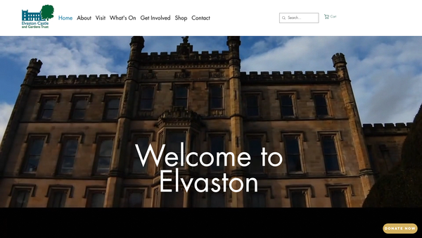 Screenshot of the Elvaston Castle & Gardens Trust website