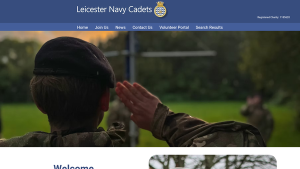 Screenshot of the Leicester Navy Cadets website