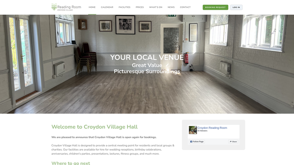 Screenshot of the The Croydon Reading Room website