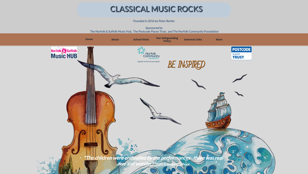 Screenshot of the Classical Music Rocks website