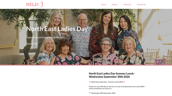 Screenshot of the North East Ladies Day website