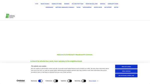 Screenshot of the The Parochial Church Council Of The Ecclesiastical Parish Of St Michael's, Wandsworth Common website