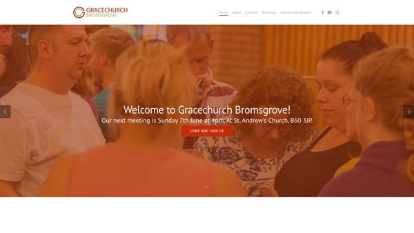 Screenshot of the Gracechurch Bromsgrove website