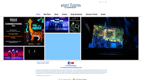 Screenshot of the The Boaty Theatre Company website