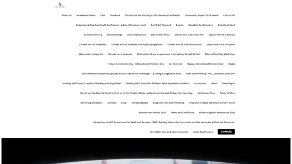 Screenshot of the Elevate Her UK website