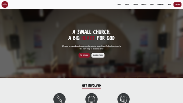 Screenshot of the The Bridge Baptist Church website