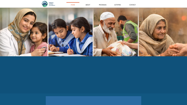 Screenshot of the Balqees Welfare Foundation website