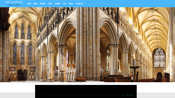 Screenshot of the Two Churches One Town website