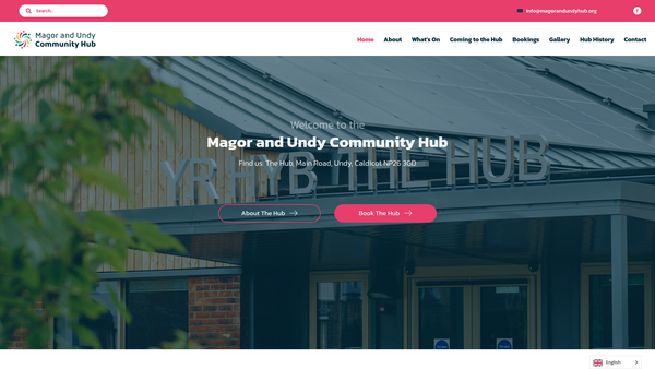 Screenshot of the Magor And Undy Community Hub website
