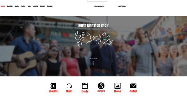 Screenshot of the North Kingston Choir website