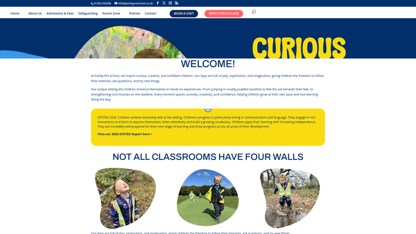 Screenshot of the Parley Community Pre School website