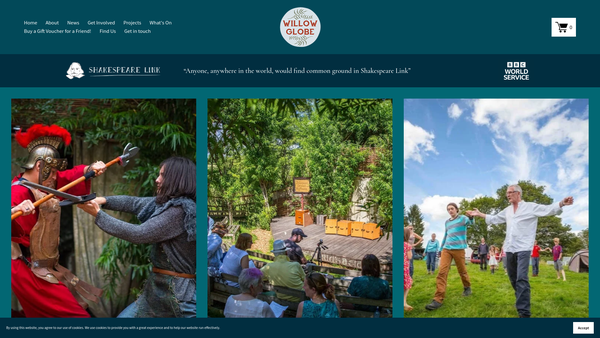 Screenshot of the Shakespeare Link website