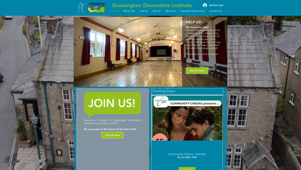 Screenshot of the Grassington Devonshire Institute website