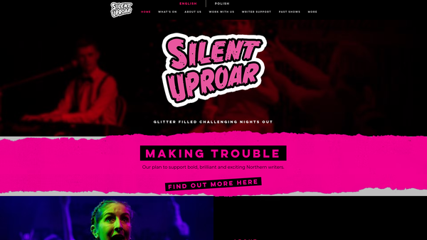 Screenshot of the Silent Uproar website