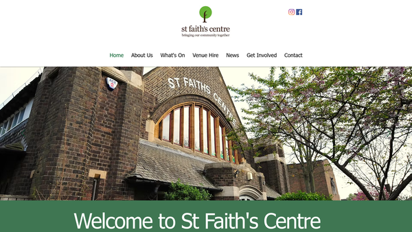 Screenshot of the St.faith's Community & Youth Foundation website