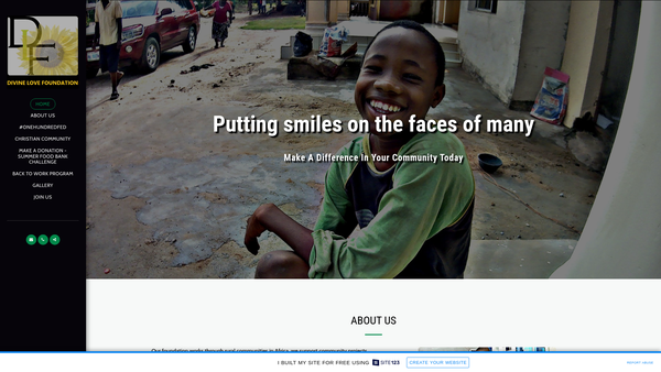 Screenshot of the Divine Love Foundation website