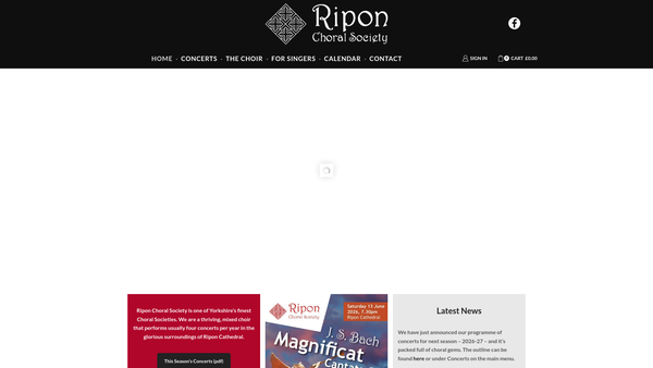 Screenshot of the Ripon Choral Society website