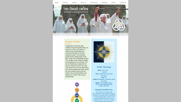 Screenshot of the The Druid Order, An Druidh Uileach Braithreachas website
