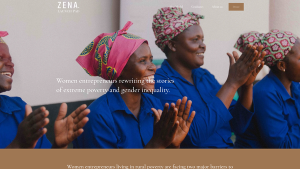 Screenshot of the The Zena Launchpad website