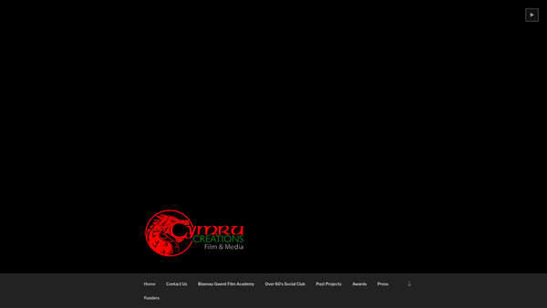 Screenshot of the Creations Of Cymru Film And Media website