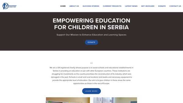 Screenshot of the The Raymond Nicolet Trust website