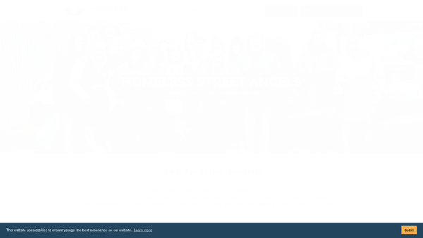 Screenshot of the Homeless Street Angels Limited website