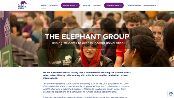 Screenshot of the The Elephant Group website