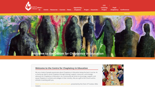 Screenshot of the Centre For Chaplaincy In Education website