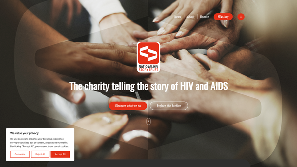 Screenshot of the The National HIV Story Trust website