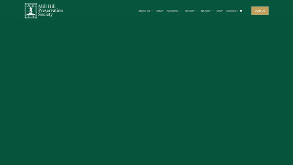 Screenshot of the Mill Hill Preservation Society website