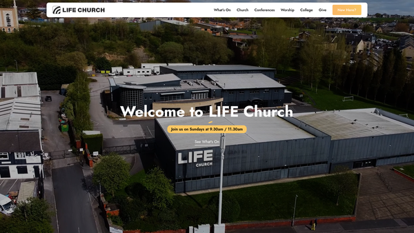 Screenshot of the Life Church Ministries website