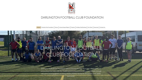 Screenshot of the Darlington Football Club Foundation website